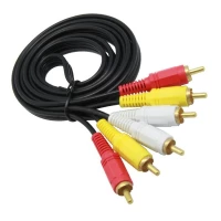 CABLE AUDIO-VIDEO 3 RCA M-M 3MT GOLD COD: 9132 DINON