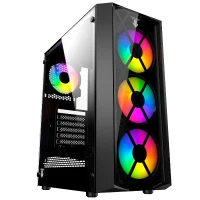GABINETE GAMER JX188-17 / 4 FAN/3F/1B NEGRO/S/FUENTE/CYB MORPHEUS GAMING