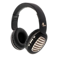 AUDIFONO CON MIC. BLUETOOTH XTH-630GD/NEGRO-DORADO XTECH