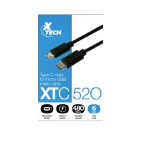 CABLE CARGA/DATOS USB C A MICRO USB 2.0 XTC-520/1.8MT XTECH