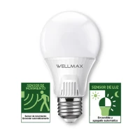 AMPOLLETA LED TIPO BALLET/LUZ FRIA/9W A60/SENSOR M/E27/174631 WELLMAX